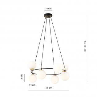 Lampe de plafond Laster Opale (7 lumieres)
