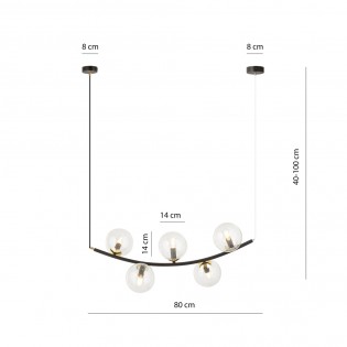 Lampe de plafond Irenzo Transparent (5 lumières)