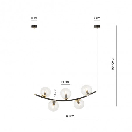 Lampe de plafond Irenzo Transparent (5 lumières)