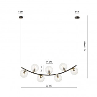 Lampe de plafond Irenzo Transparent (7 lumières)