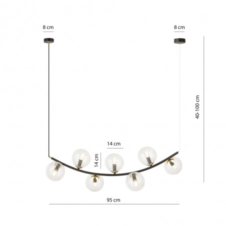 Lampe de plafond Irenzo Transparent (7 lumières)