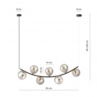 Lampe de plafond Irenzo Graphite (7 lumières)