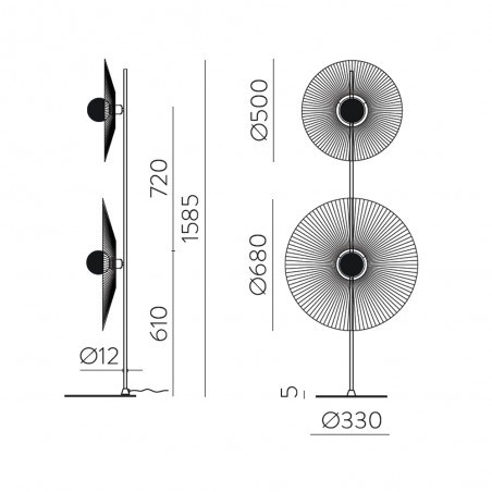 Lampadaire Pamela Cord (2 lumieres)