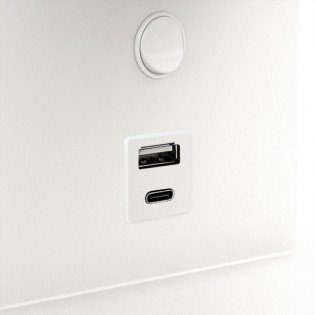Applique LED avec interrupteur et USB Serene (6W) II