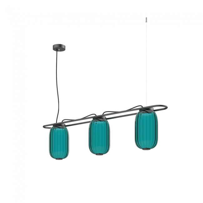 Lampe de plafond LED Krista Bleu (3x10W)