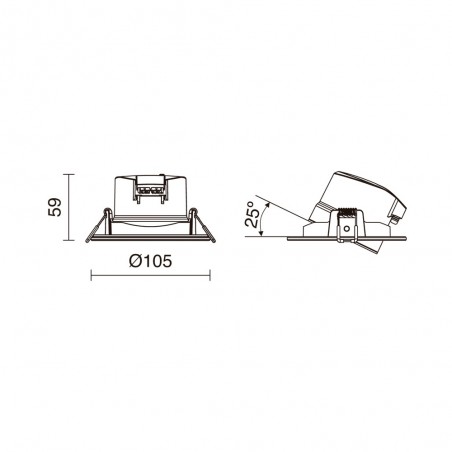 Encastré inclinable LED Krao M CCT (9W)