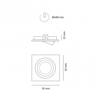 Encastré LED CLASSIC carré cuivre (8W)