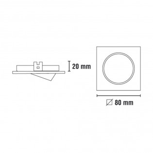 Encastré de plafond LED BASIC carré satin or (8W)