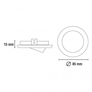 Encastré inclinable LED BASIC rond crome (8W)