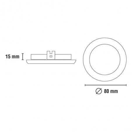 Encastré fixe LED BASIC rond blanc (8W)