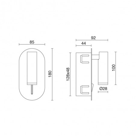 Applique encastrée lecteur LED Dirk (3W)