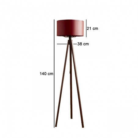 Lampadaire tripode Dorio Rouge