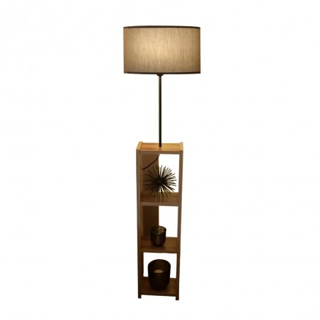 Lampadaire étagère Diero Gris
