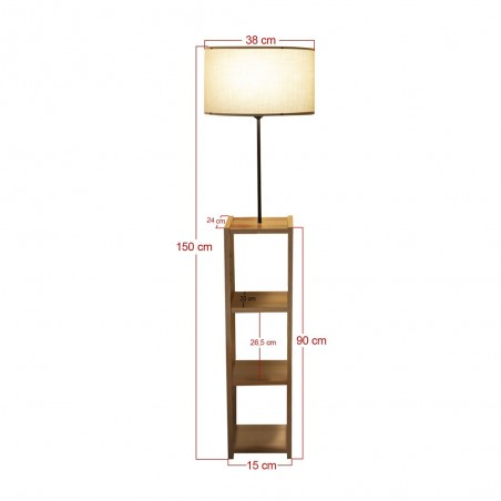 Lampadaire étagère Diero Gris