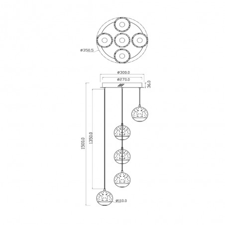 Suspension LED Sentubal (5x5.2W)