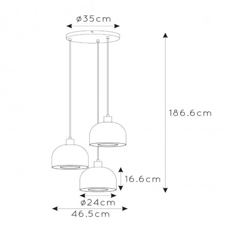 Lampe de plafond Gunhild (3 lumieres)