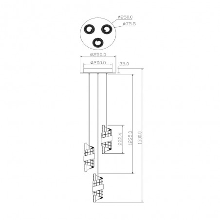 Suspension LED Kligande (3x8W)