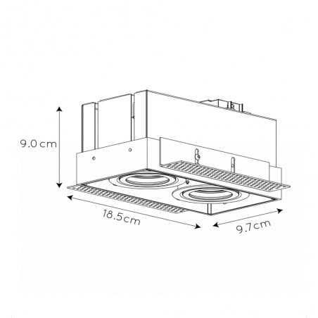Encastré de plafond Trimless (2 lumieres)