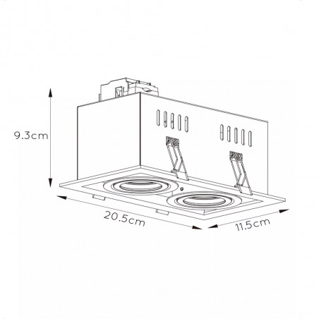 Encastré de plafond basculant Chimney (2 lumieres)