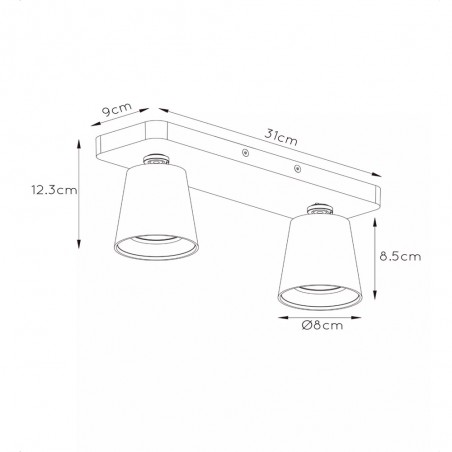 Regletté de plafond LED Turnon (2x5W)