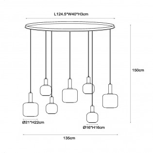 Lampe de suspension Eloise (7 lumieres)