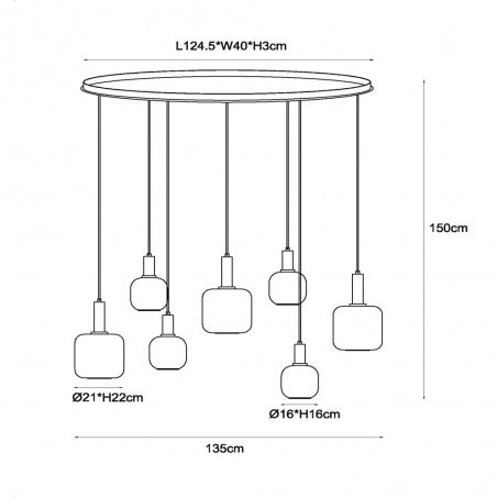Lampe de suspension Eloise (7 lumieres)