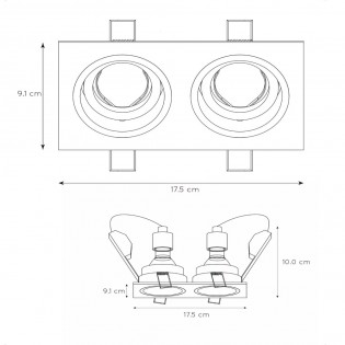 Encastré de plafond Embed (2 lumieres)