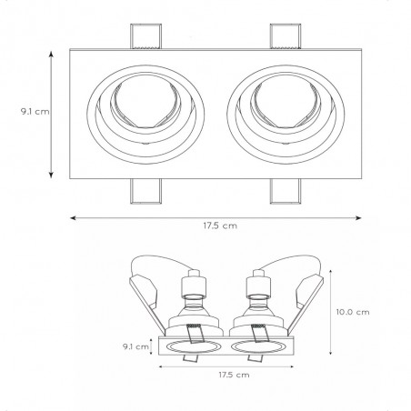 Encastré de plafond Embed (2 lumieres)