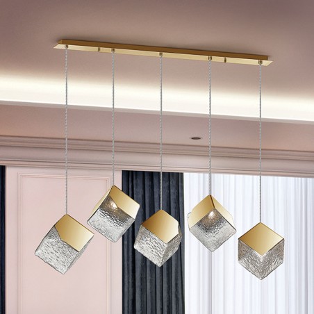 Regletté de suspension Priscila (5 lumieres)