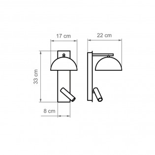 Applique avec lecteur LED Absis (3.5W+3W)