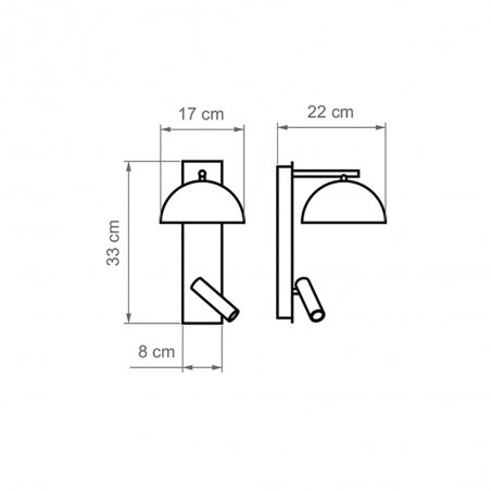 Applique avec lecteur LED Absis (3.5W+3W)
