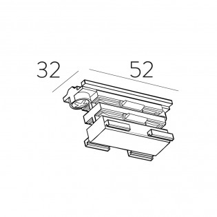 Connecteur droit pour rail triphasé ACB