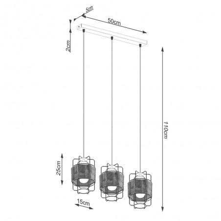 Réglette de plafond Gizur (3 Lumieres)