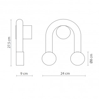 Applique Murale LED Rigoberta Súper Curvo 3000K (12.4W)