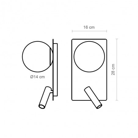 Applique murale avec lecteur LED Glos (3W)