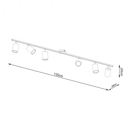 Réglette de plafond Lemmi (6 Lumieres)