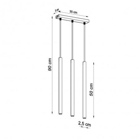 Lámpe a suspension Pastelo (3 Lumieres)