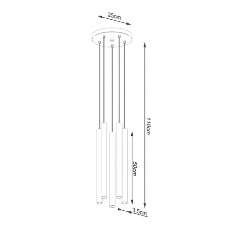 Lámpe a suspension Pastelo (5 Lumieres)