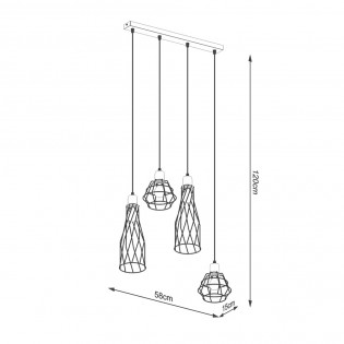 Lámpe a suspension Suba (4 Lumieres)