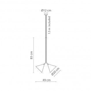 Lampe de plafond Rubi (2 lumieres)
