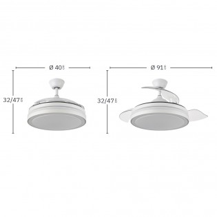 Ventilateur LED avec pales pliantes Esparta Mini CCT (72W)