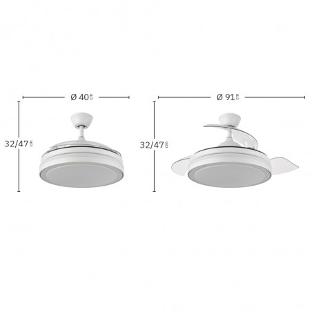 Ventilateur LED avec pales pliantes Esparta Mini CCT (72W)