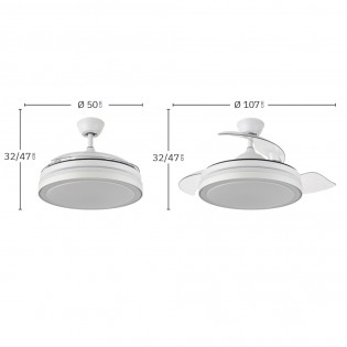 Ventilateur LED avec pales rétractables Esparta Plus CCT (72W)