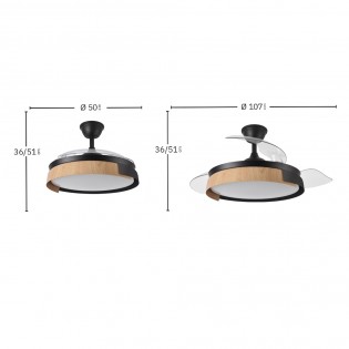 Ventilateur LED pales rétractables Provenza CCT (72W)