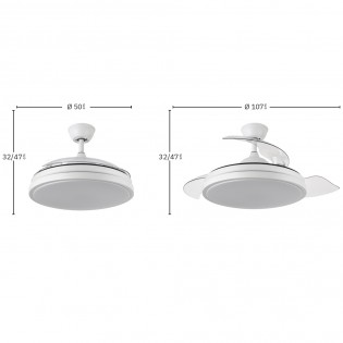 Ventilateur LED pales rétractables Escorpión CCT (59W)