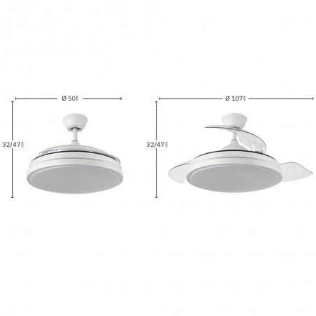 Ventilateur LED pales rétractables Escorpión CCT (59W)