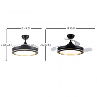 Ventilateur LED pales rétractables Picolo CCT (72W)