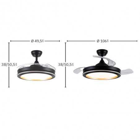 Ventilateur LED pales rétractables Picolo CCT (72W)