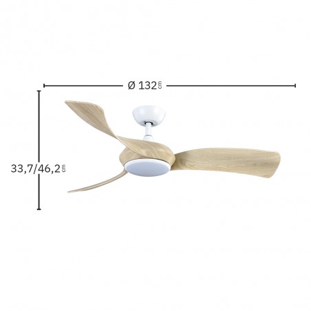 Ventilateur de plafond LED Cerdeña CCT Dim (30W)