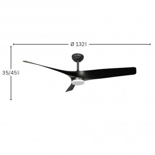Ventilateur de plafond LED Niger CCT Dim (22W)